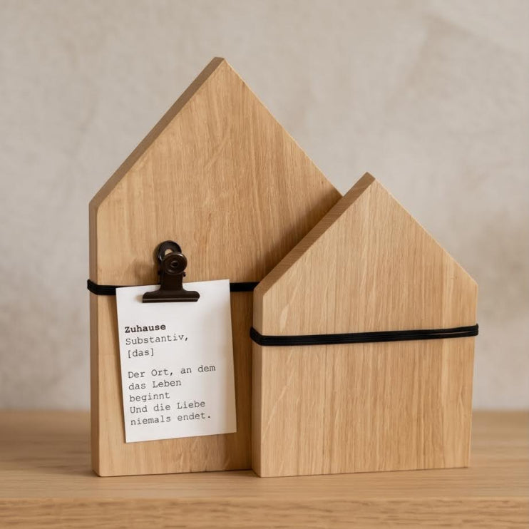 Deko-Haus Holz mit Botschaft