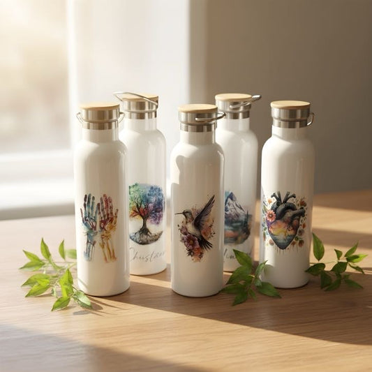 Thermosflasche mit  Holzdeckel